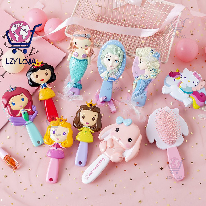 Crianças Dos Desenhos Animados Pente Escovas Menina Anti-Estático Cabeleireiro Pentes De Plástico em Oferta na Shopee