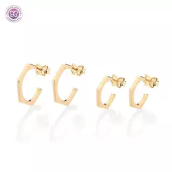 Kit Brincos Meia Argola Rommanel Gio Antonelli Ouro - 527370