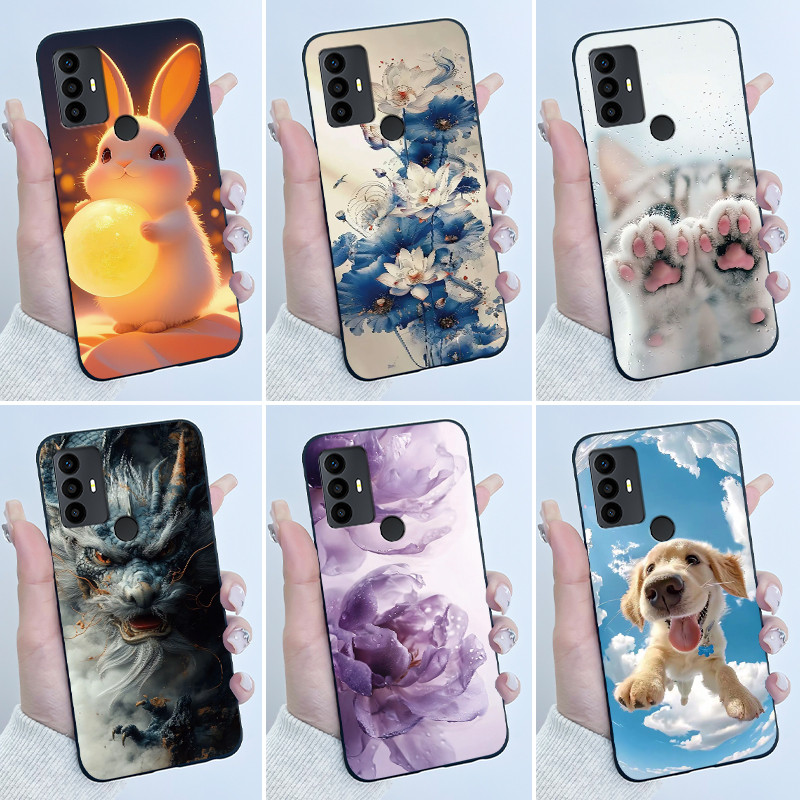 Invólucro Para TCL 305/306/30 SE 30E Caso Estético Luxo Bonito Legal Meninos Meninas Preto Macio TPU Silicone Capa Prote em Oferta na Shopee
