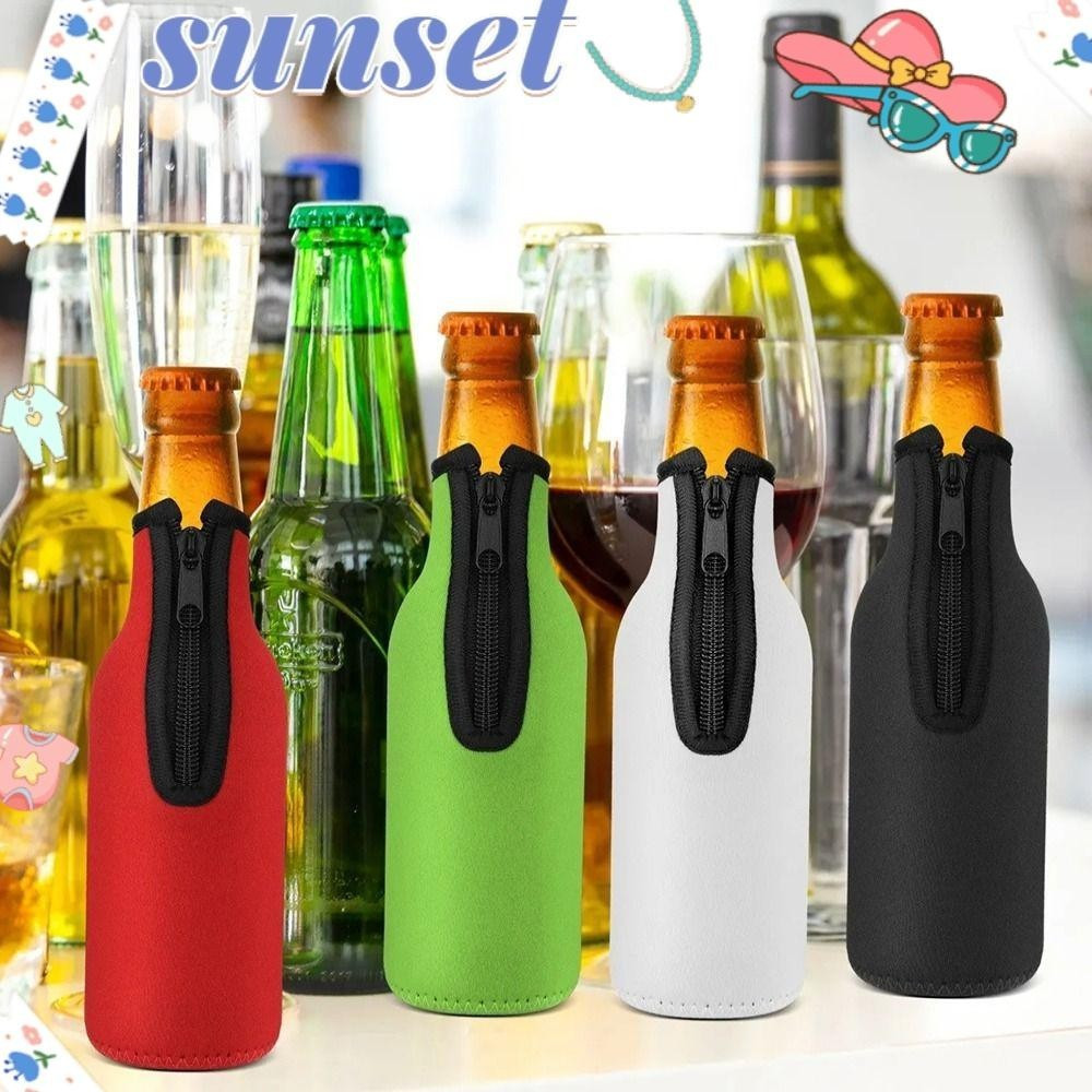 Saco Para Garrafa De Água SUNSET , Capa Cerveja Com Isolamento De 12 Onças E 330 Ml , Manga Copo Portátil Duarable