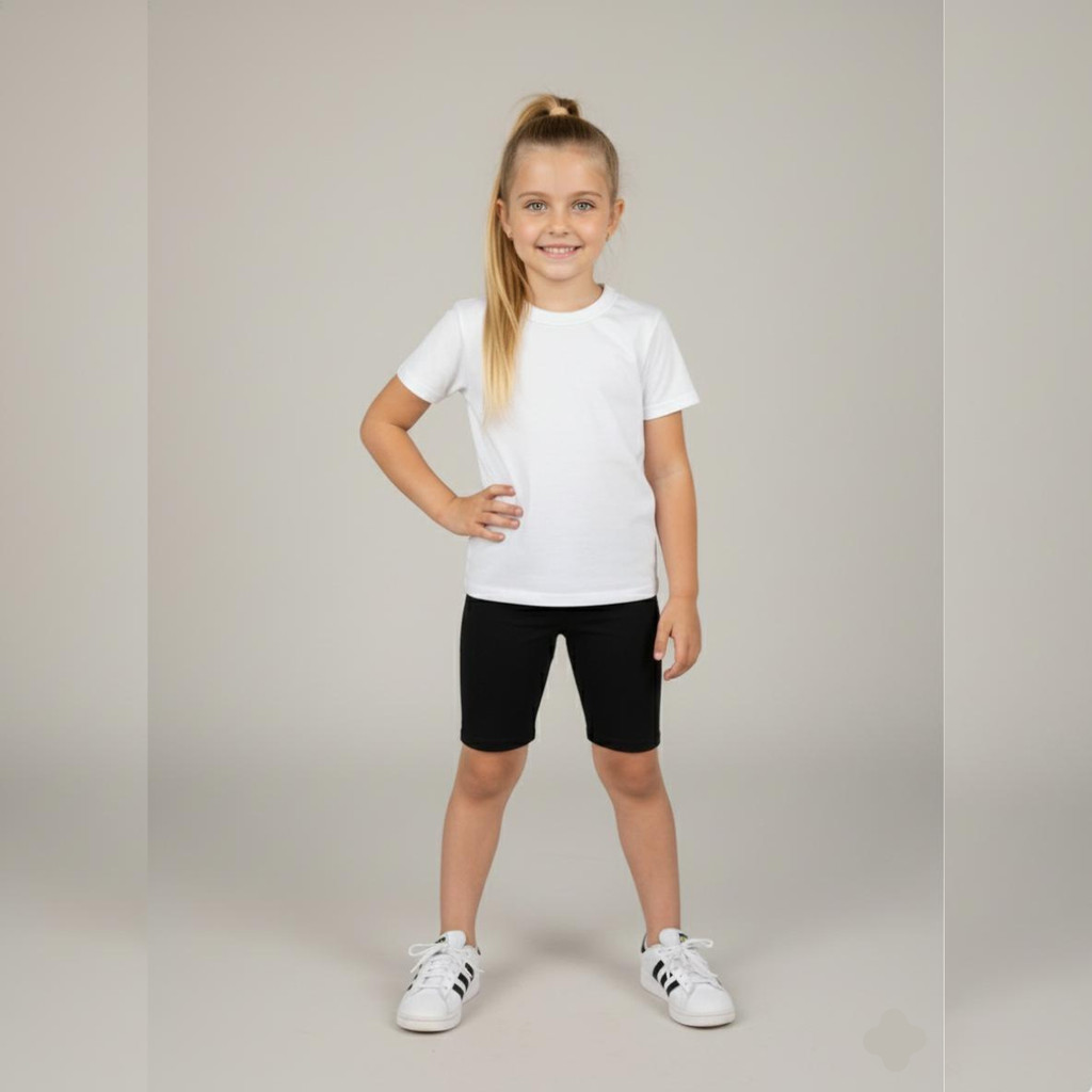 Bermuda Feminina Infantil Short Cotton Verão Escolar Algodão