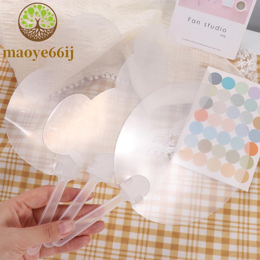 Leques De Mão Transparentes MAOYE66 , Ventilador Em Branco Portátil DIY , Fácil Uso , Artesanato Fofo , Graffiti , Estud