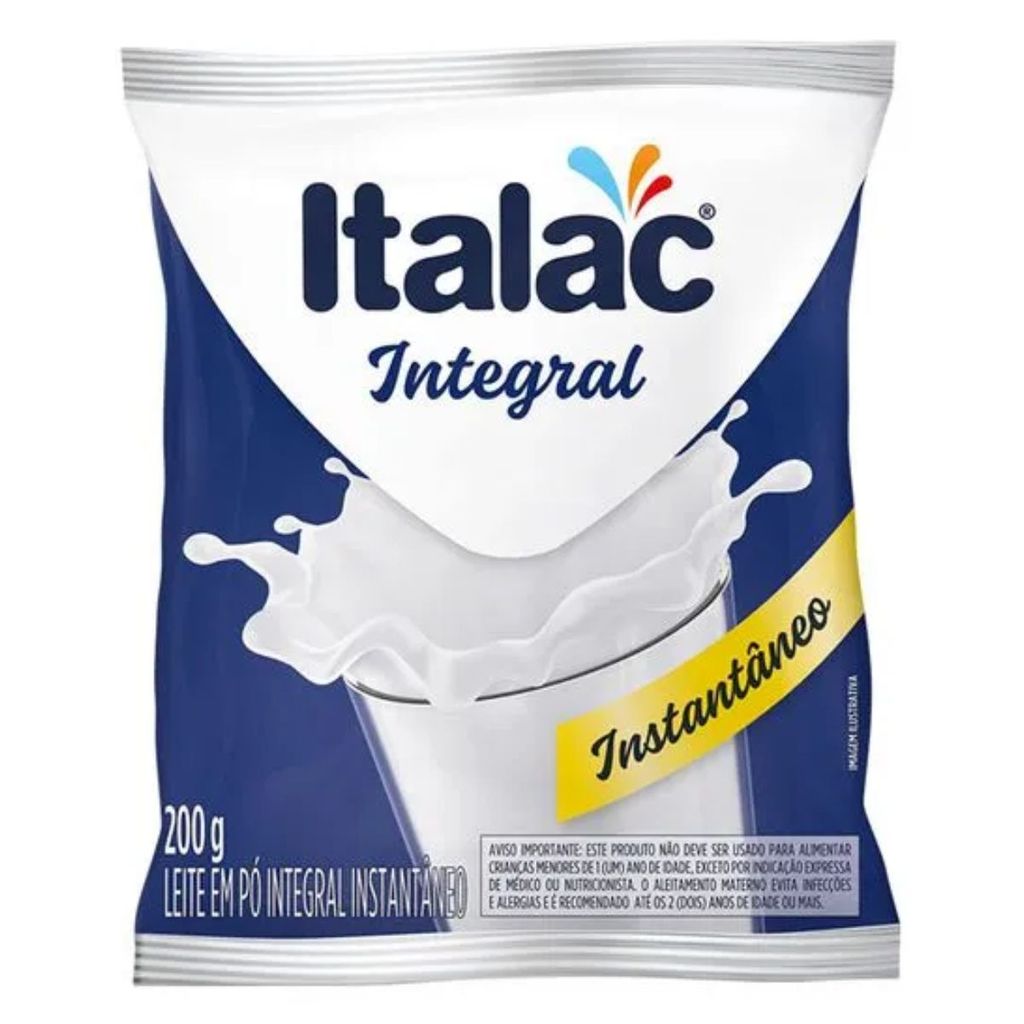 Leite Em Pó Integral Instantaneo Refil 200g Italac em Oferta na Shopee