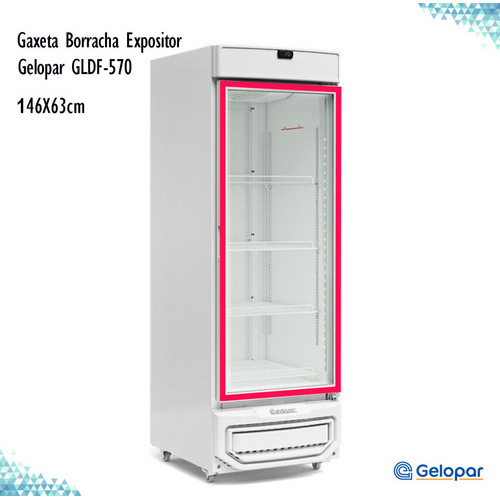Gaxeta Borracha Expositor Gelopar GLMF GLDF-570 Porta Vidro - 146x63cm