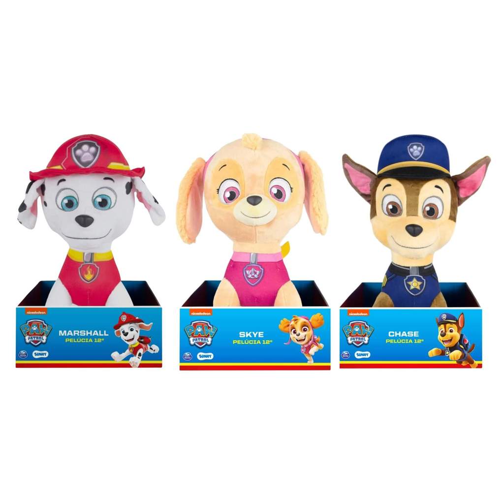 VAR Pelúcia Patrulha Canina 30cm Infantil (Escolha)