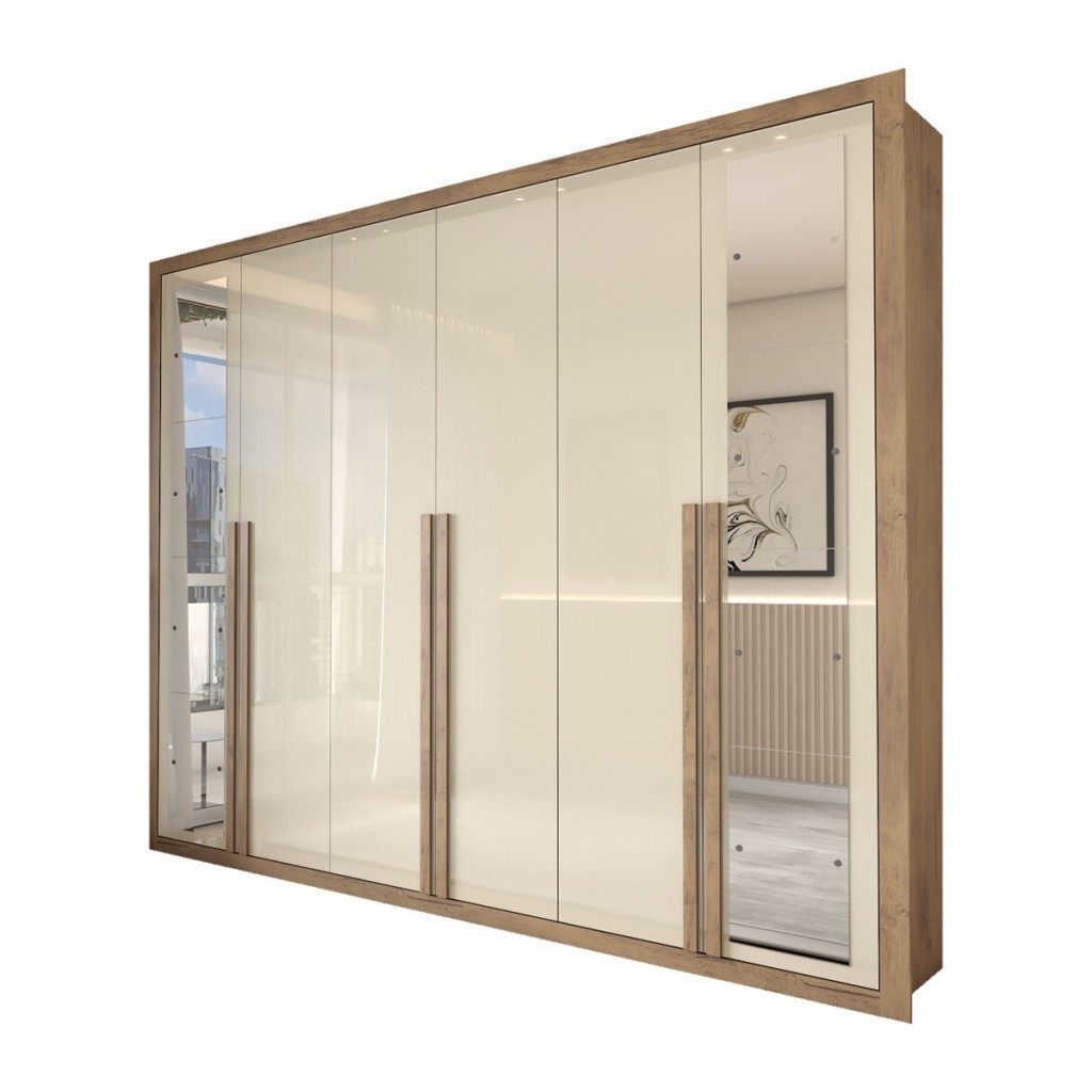 Guarda-Roupa Casal Severo Gold 6 Portas 6 Gavetas com Espelho - Panorama Móveis · foto 2