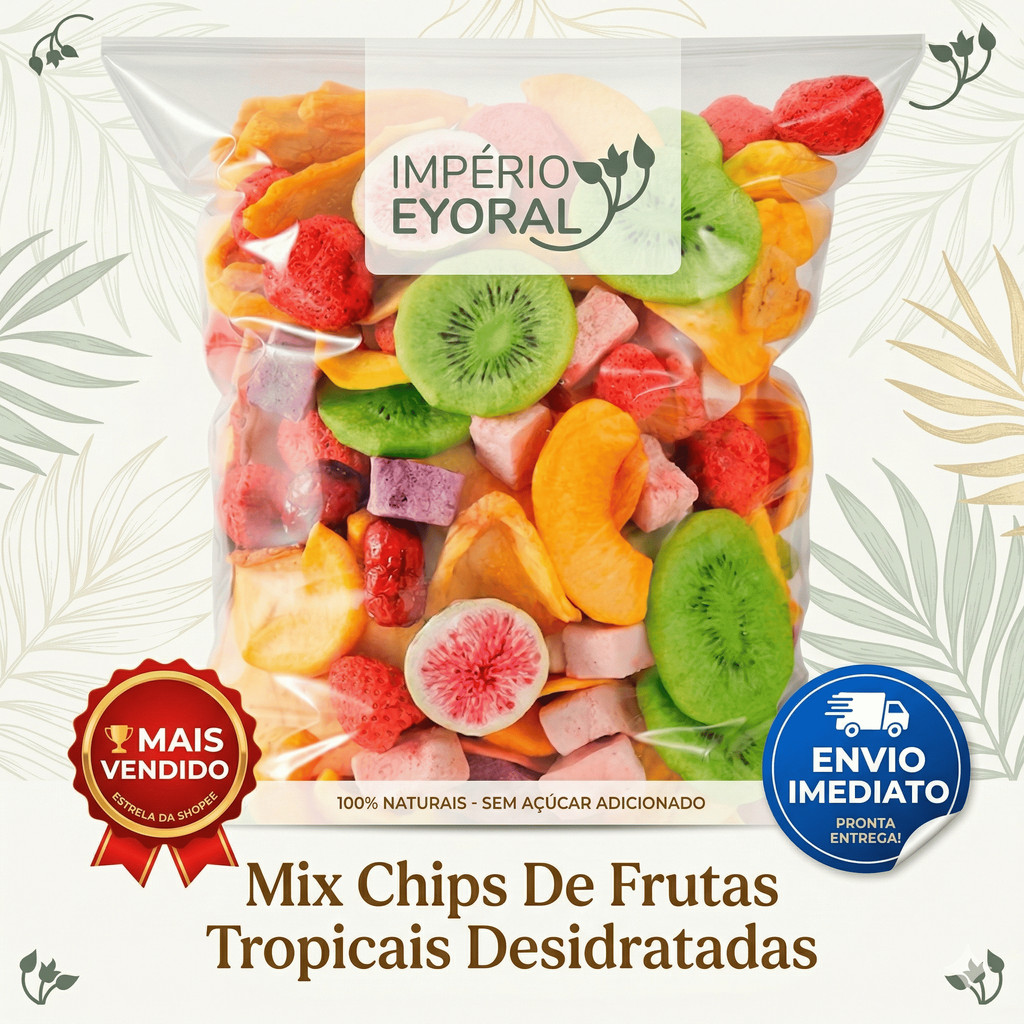 Mix Frutas Tropicais Desidratadas Chip’s 100% Natural Premium em Oferta na Shopee