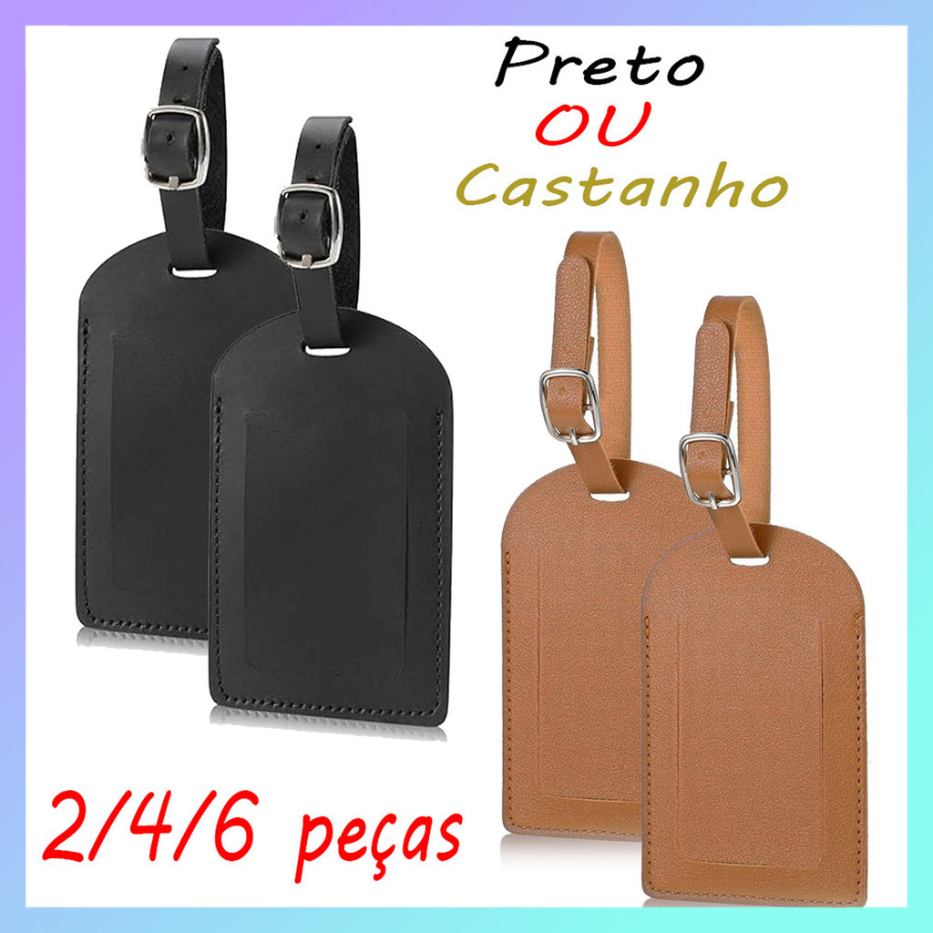 2/4/6 peças etiqueta de logotipo de bagagem 11.1 x 7 cm, com capa protetora de privacidade, com cordão