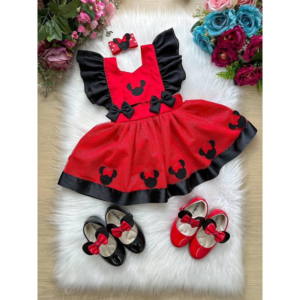 TAID Romper/Vestido Princesa Minnie/Minie Vermelho Foto Smash the Cake