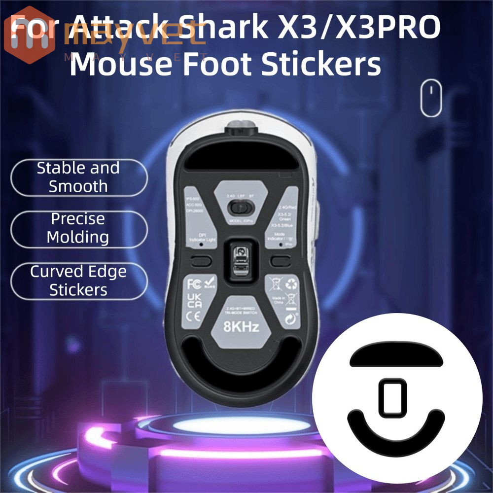 Capas Para Pés De Reposição MAYVET , Almofadas Suaves Resistentes Ao Desgaste Mouse , ATTACK SHARK X3