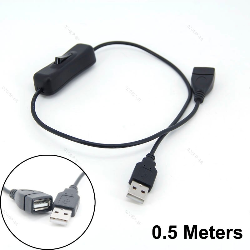 USB2.0 Um Macho Para Uma Fêmea Extensão De Carregamento De Energia 304 Botão Liga/Desliga Cabo BR20B