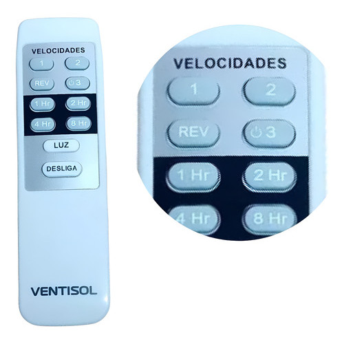 Controle Remoto Para Ventilador De Teto Ventisol Branco