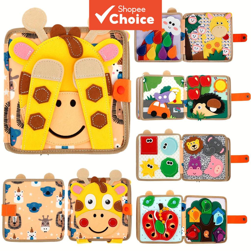 Livro Ocupado De Feltro Para Crianças 1-3 , Brinquedo Sensorial Montessori De Animais E Natureza , Silencioso Aprendizag