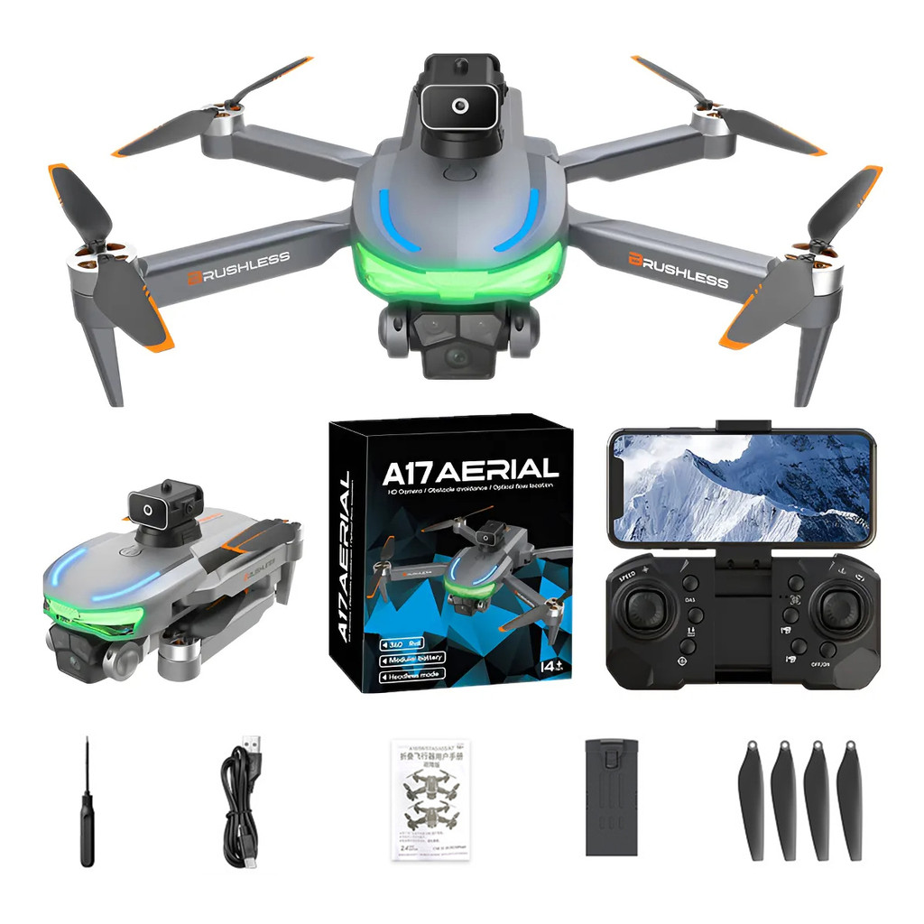 Drone S118 HD 3 Câmeras Quadcopter RC Prevenção de Obstáculos Posicionamento Estável Drone de Alta Resolução