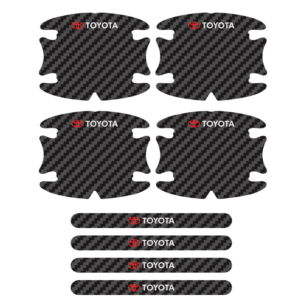 Adesivos Protetor Maçaneta Para Toyota Carbono Decorativo