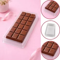 10 CAIXA P/ BARRA EMBALAGEM TABLETE 14X7 CM CRISTAL BWB 14325 (CHOCO)