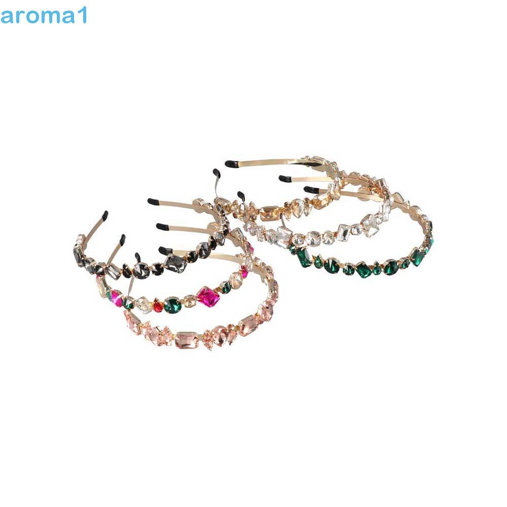 AROMA1 Cristal Hairband Pressão Noiva Versátil Acessórios De Cabelo De Liga Lateral Fina