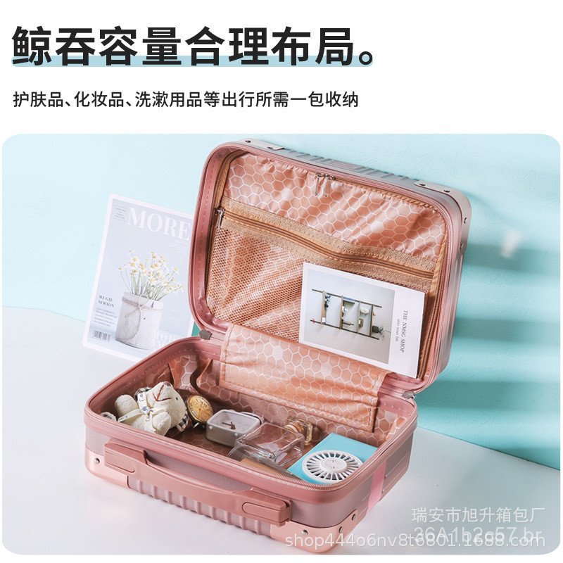 Mala de mão feminina leve para viagem, 14 polegadas, mini mala de mão simples e de grande capacidade