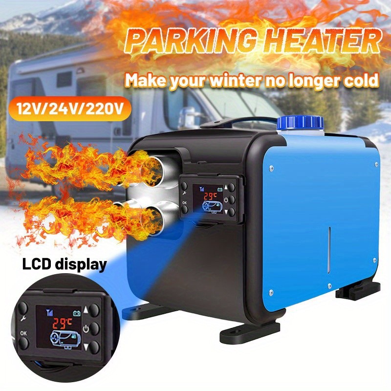 Aquecedor de ar diesel integrado com aquecedor de carro, aquecedor diesel 8KW 12V, aquecimento rápido, com Display LCD p