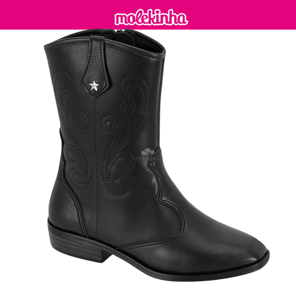 Bota Infantil Molekinha Menina Texana Country Estrela Original