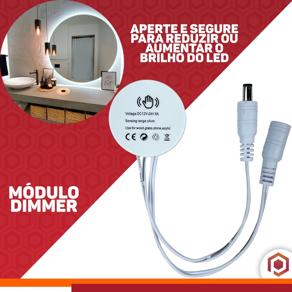 Interruptor Touch Dimmer 5A Sensor de Toque Para Madeira Led