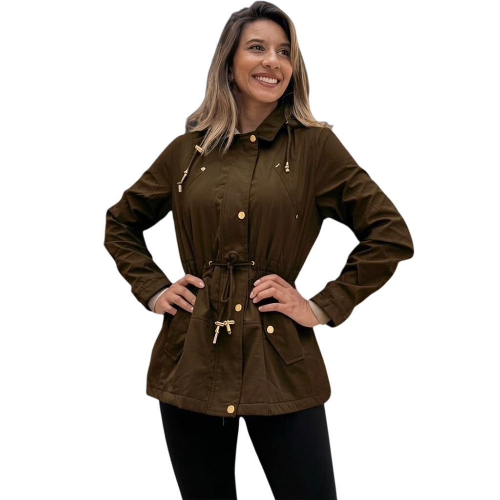 Jaqueta Casaco Sobretudo Parka Forrado Capuz Militar Max