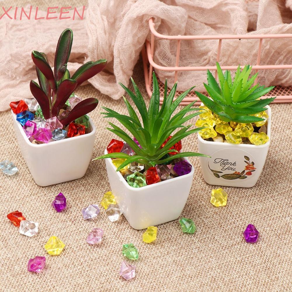 XINLEEN Seixos 50 Pçs/Saco Cubos De Gelo De Cristal Enfeites 1.4 * 1.1cm DIY Artesanato Pedras Artificiais Coloridas