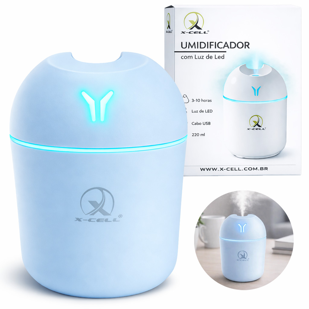 Umidificador de Ar 220ml Difusor Aromático USB LED Silencioso