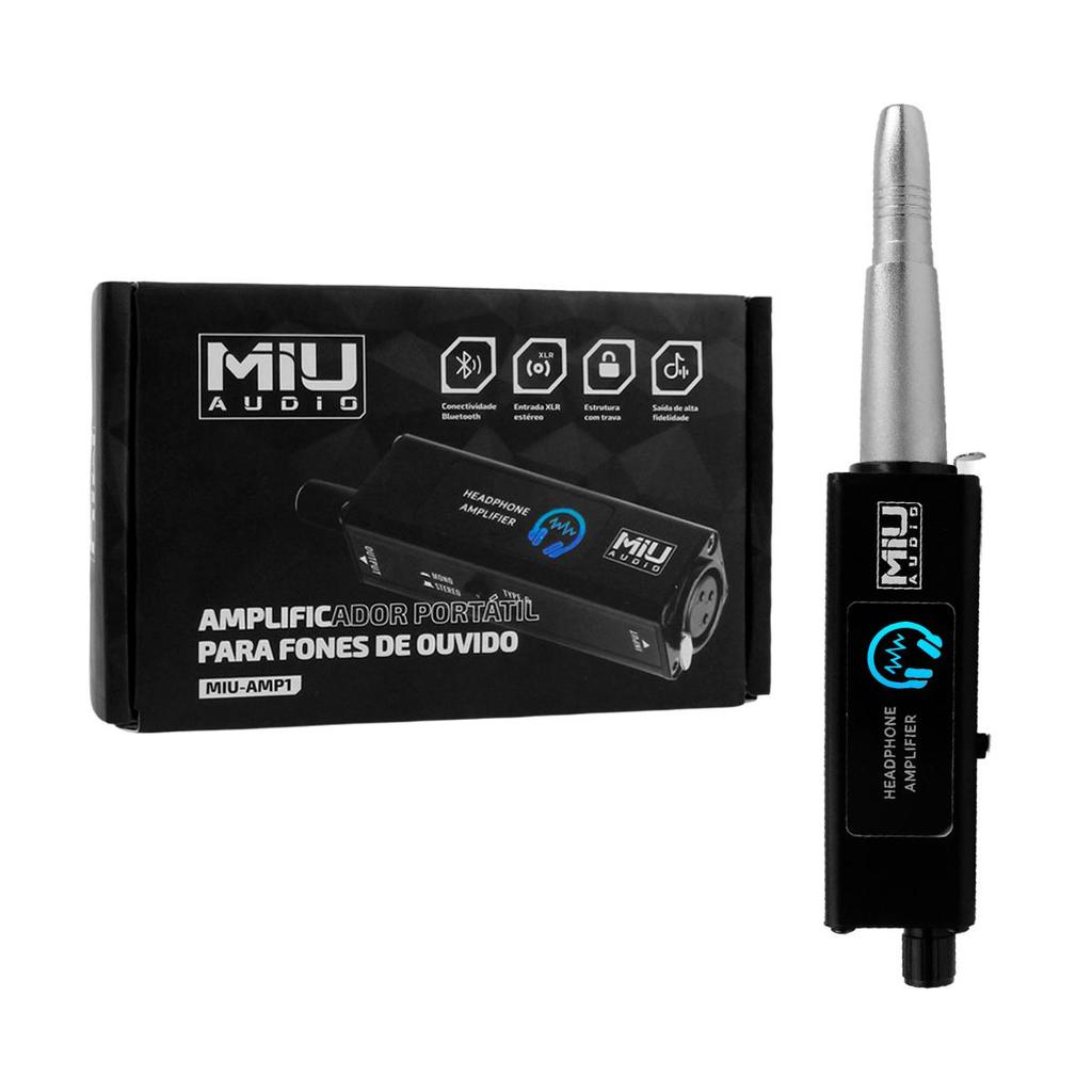 Amplificador Portátil Fone De Ouvido XLR Balanceado Estéreo Saída TRS P10 Recarregável USB Palco e Estúdio