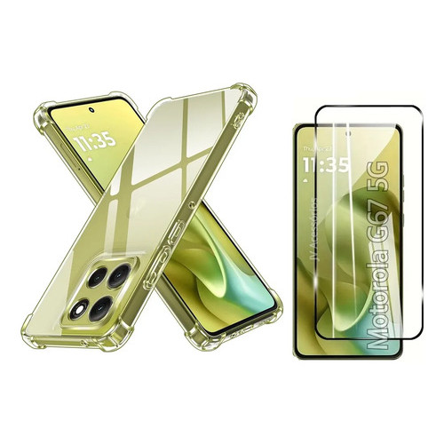 Capa Case Capinha Anti Impacto Compatível Com Moto G67 + Película 3D Vidro Temperado