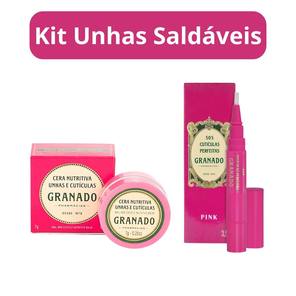 Kit Granado Cutículas Perfeitas Cera Nutritiva + SOS Pink