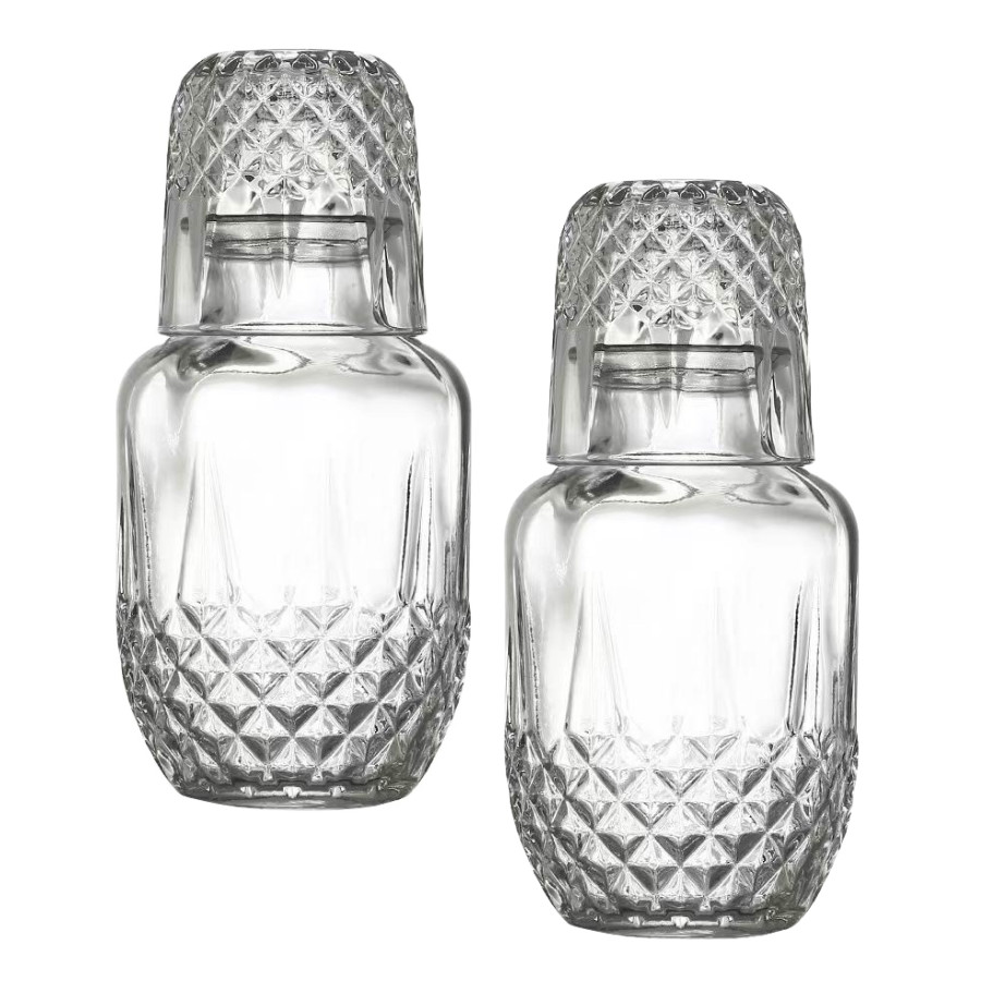 Kit 2 Moringa De Vidro 500ml Com Copo De 145ml Para Água Whisky em Oferta na Shopee