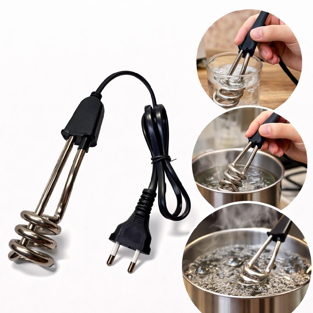 EBULIDOR ELETRICO 500W RABO QUENTE 220V AQUECEDOR AGUA MERGULHAO FERVE RAPIDO CHA CAFE PORTATIL
