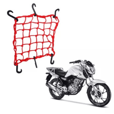 Rede Capacete Elastico Redinha Aranha Bagageiro Bau Vermelha