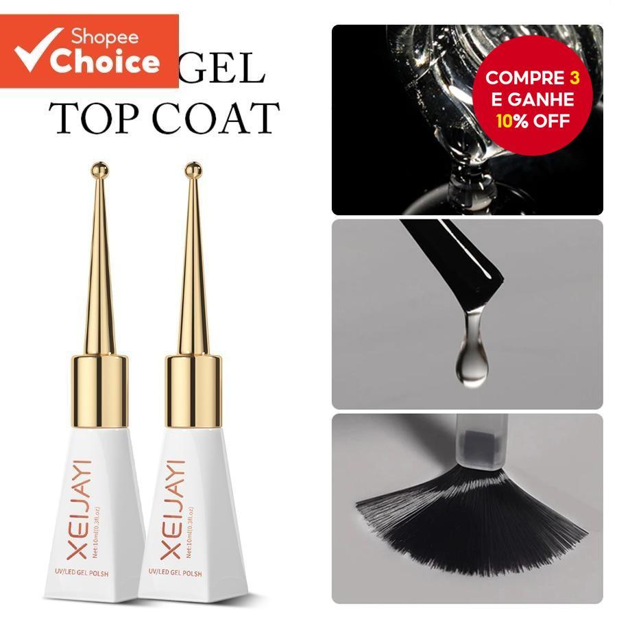 No Wipe Gel Diamantado Top Coat com Folhagem e Primer para Base Set LED Unhas em Oferta na Shopee