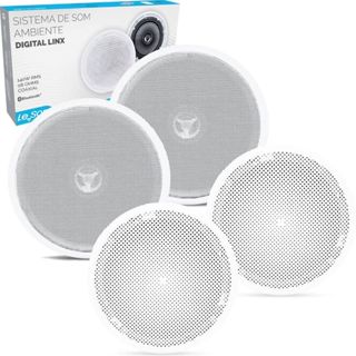 Kit 4 Caixas De Embutir Sistema Som Ambiente Bluetooth Leson Branco 127/220v em Oferta na Shopee