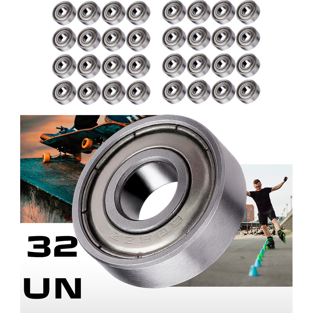 32 Rolamentos 608 ZZ Semiprofissional Skate Patins LongBoard Patinete Blindado 8X22X7 Carbono Abec Alta Qualidade em Oferta na Shopee
