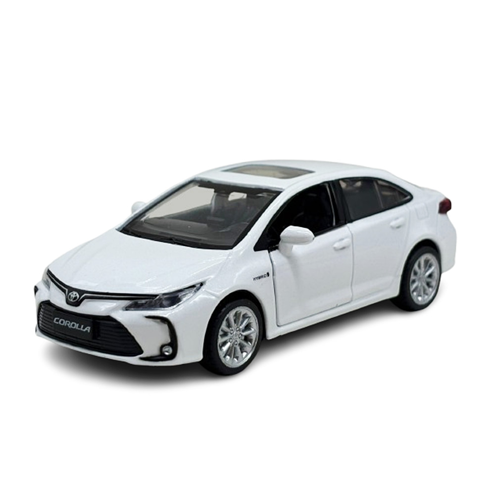 Miniatura Carro Toyota Corolla Hybrid - C/ Luz e Som - Branco - California Action - 1:32 - California Toys