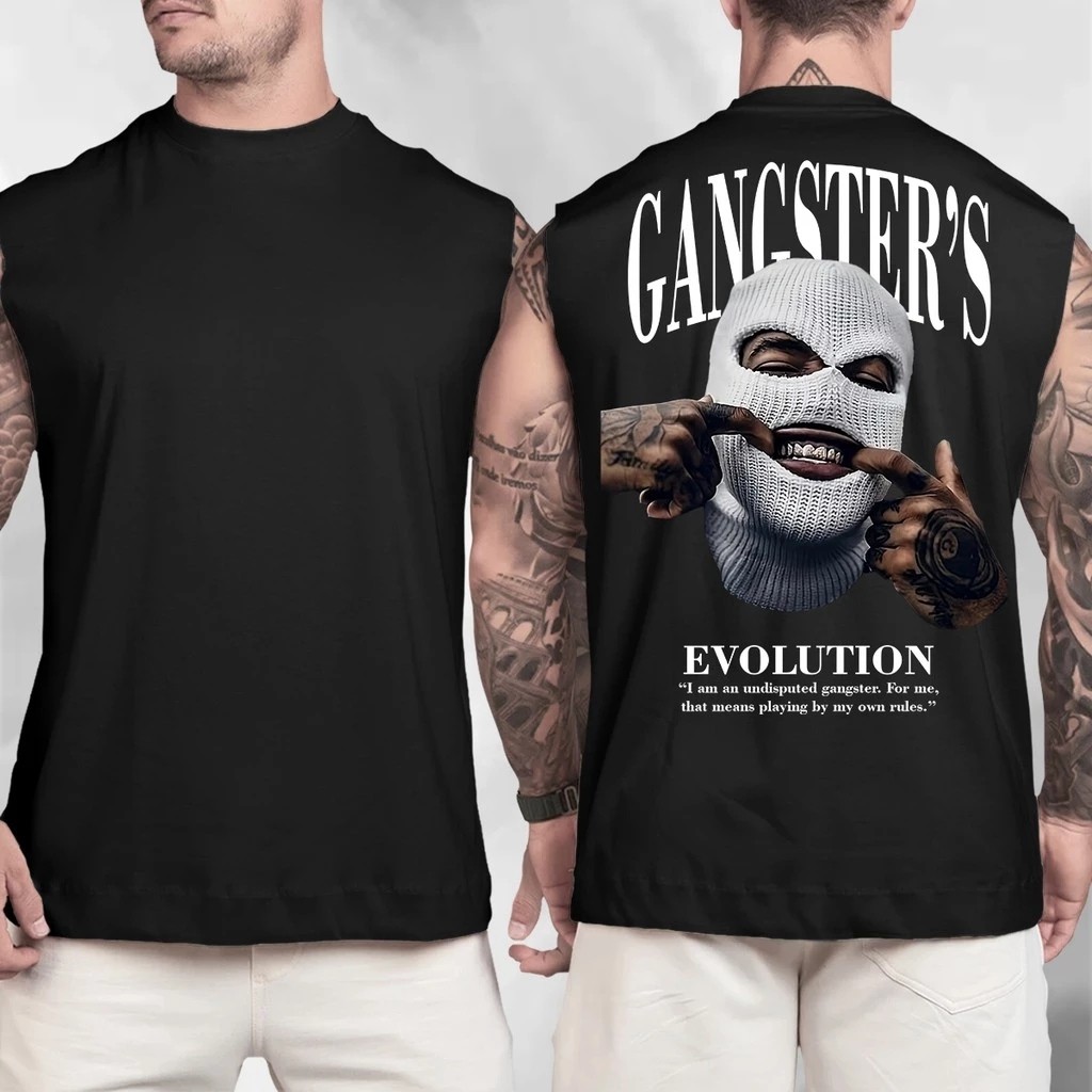 Regata Machão Camiseta Gangster Cavada Oversized Premium 100% Aldogão Academia Gym Body Builder Para Treino Masculina