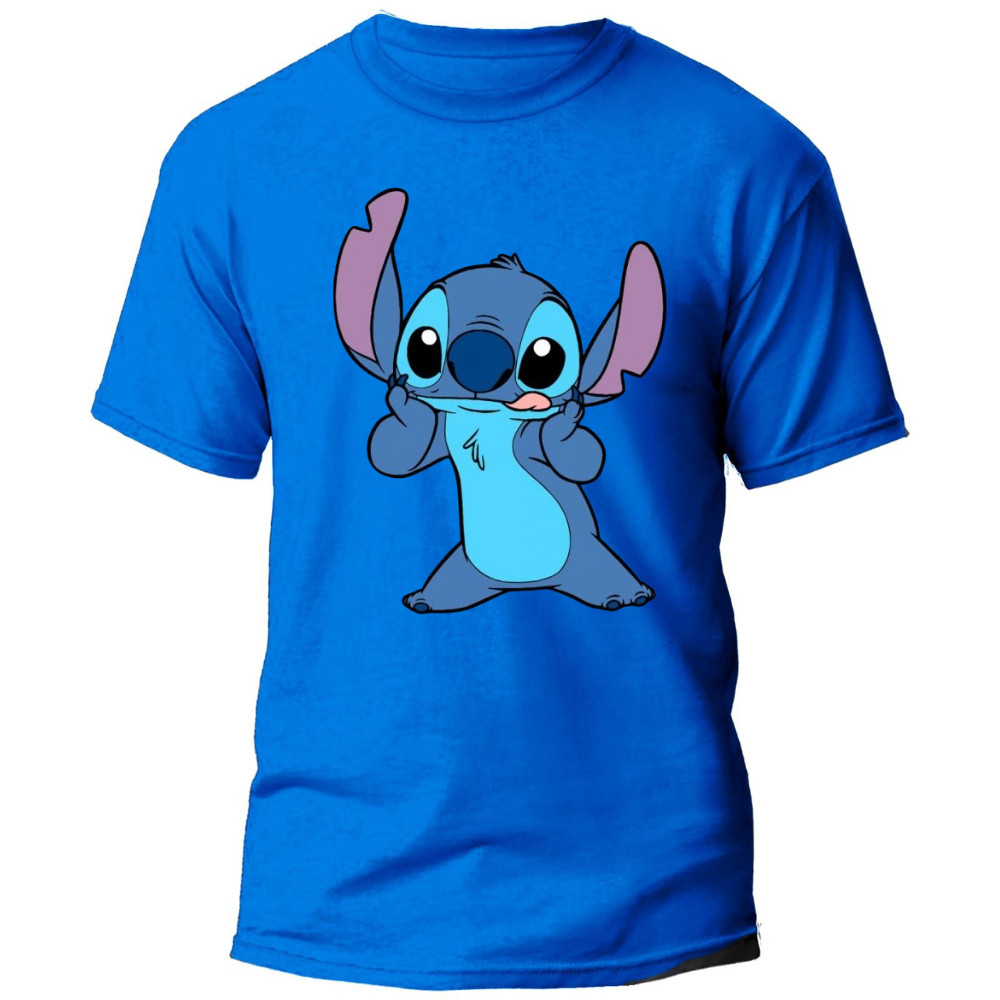 Camiseta Unissex Casual Estampada Personagem Stitch 100% Algodão Premium Envio Imediato