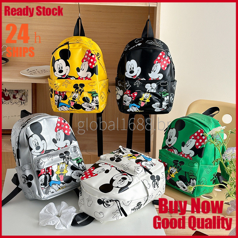 {PRONTO ESTOQUE} Mochila de Mickey Cartoon Fofa Grande Capacidade Bolsa de Viagem Moda Mochila Escolar para Jardim de In