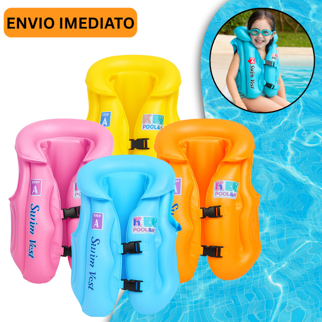 Boias Infantil Colete Salva Vidas Inflável Piscina Praia Verao Flutuador  Criança Diversão