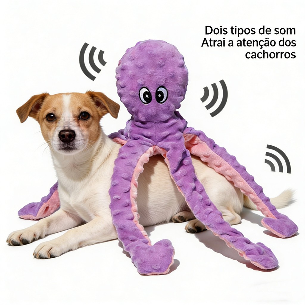 Brinquedo de pelúcia em formato de polvo com dois apitos diferentes, muito divertido, 45 c...