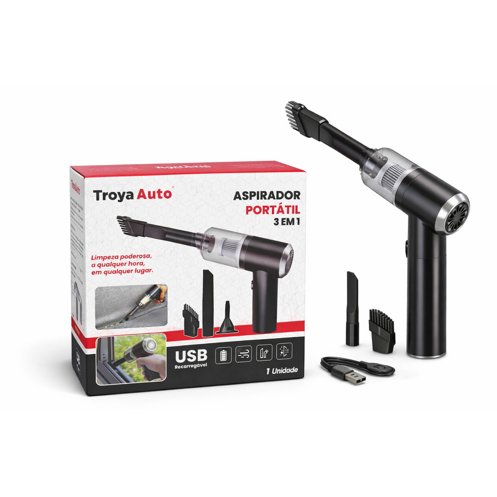 Aspirador De Pó Usb Portátil Completo Linha Premium Carro E Casa