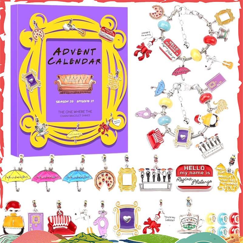Calendário Dos Adventos DIY Natal Charme Pulseira De Contagem Regressiva De Programa De TV Presente Para Mulheres Menina