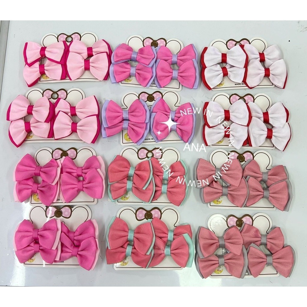 ANA 1108 Kit 4 Laços para Cabelo Infantil Kit 4 Bico Pato 5.5 Cm