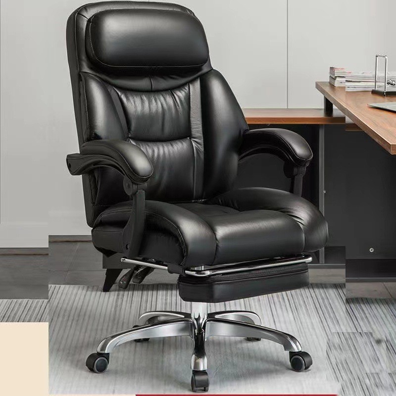 Cadeira de Escritório Cadeira de Computador Cadeira Executiva de Couro Confortável para Longa Duração Suporte Lombar Cad