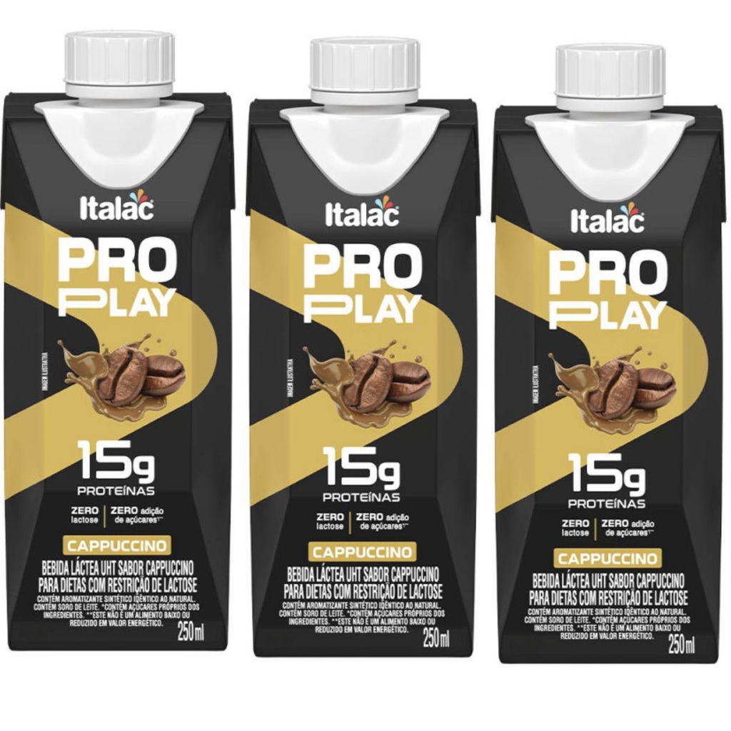 Kit 3x Bebida Lactea Zero Lactose Pro Play Caixa De 250ml Italac em Oferta na Shopee