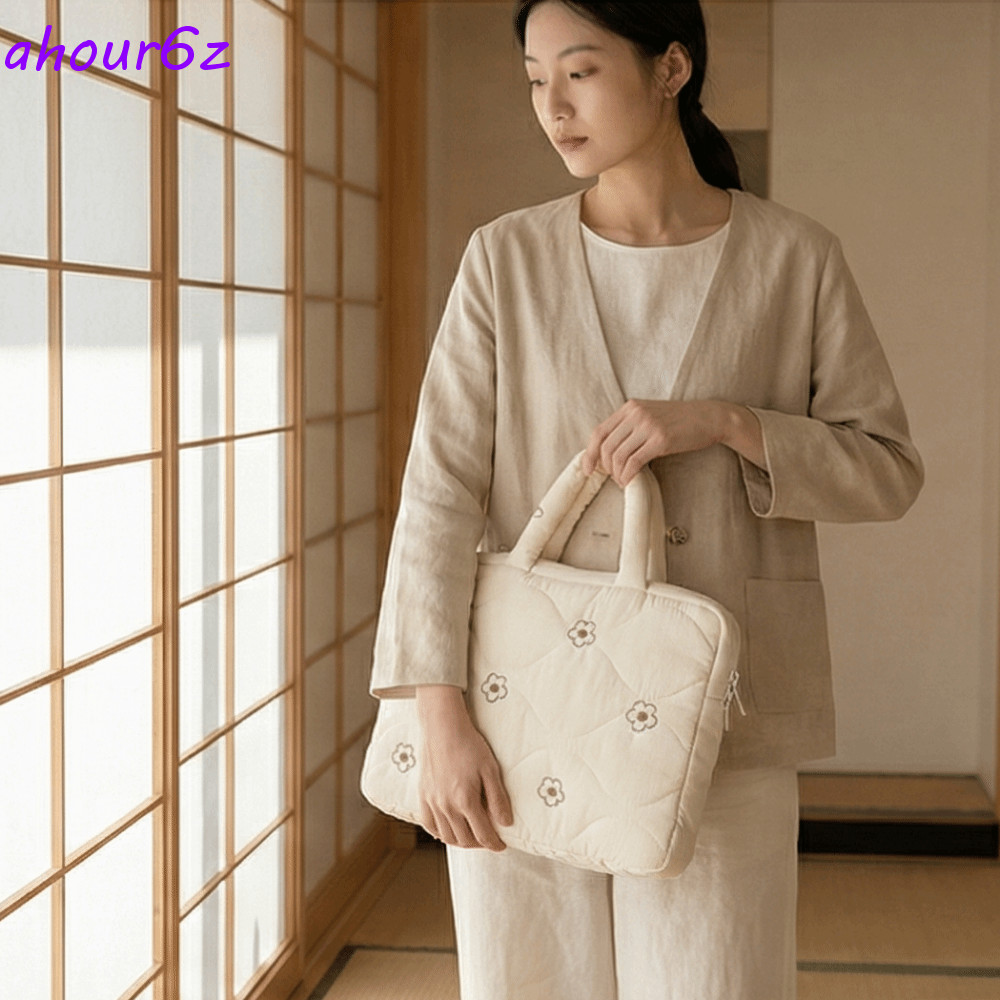 Bolsa De Capa Para Laptop AHOURZ , Protetora De Computador De Cor Sólida De Ombro Único , Acolchoamento De Flores