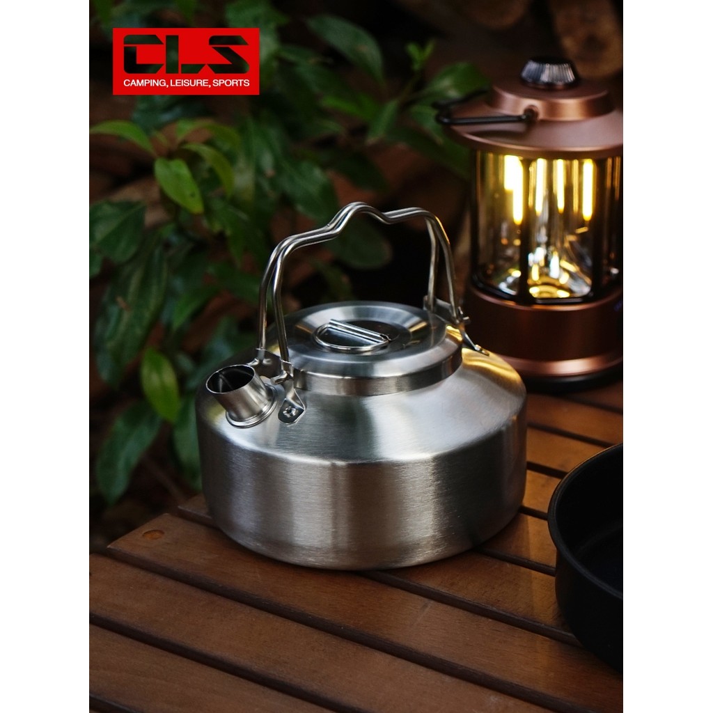 CLS Outdoor 1L Chaleira 304 Aço Inoxidável Ultra Mini Chaleira de Acampamento Cafeteira Montanhismo Portátil Ultra Leve